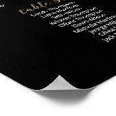 Poster 38 Tableaux Trouvez Votre Siège Noir Plan Du Table (Coin)