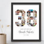 Poster 38e anniversaire Numéro 38 Photo personnalisée Col<br><div class="desc">Célébrez le 38ème anniversaire avec cette affiche de collage photo personnalisée numéro 38. Ce cadeau personnalisable est également parfait pour un anniversaire mariage. C'est une excellente façon de présenter des souvenirs précieux de votre vie de mariage et de marié. L'affiche comporte un collage de photos qui capturent ces moments spéciaux,...</div>