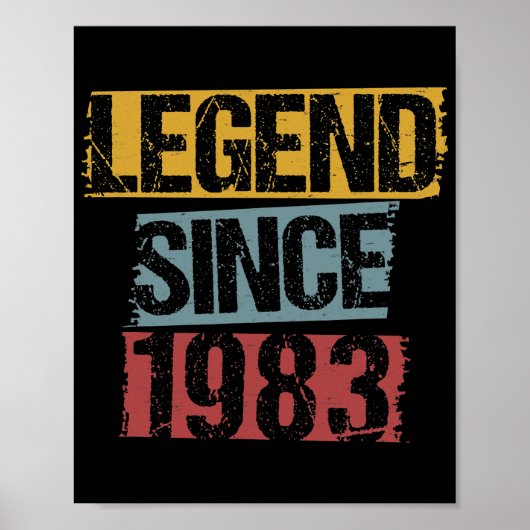 Poster 39 Years Old Vintage 1983 39th Birthday (Devant)