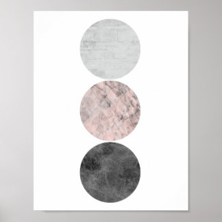 Poster 3 cercles rose