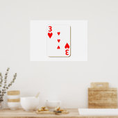 Poster 3 Coeurs carte de jeu (Cuisine)