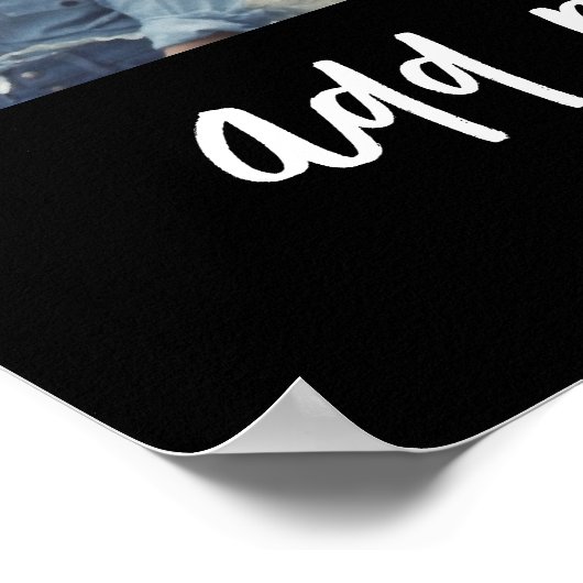 Poster 3 Collage photo avec texte de script - noir blanc (Coin)