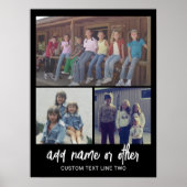 Poster 3 Collage photo avec texte de script - noir blanc (Devant)