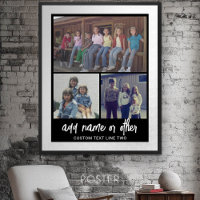 3 Collage photo avec texte de script - noir blanc