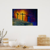 Poster 3 croix "Aujourd'hui vous serez avec moi au Paradi (Cuisine)