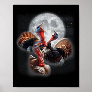 Poster 3 Déchets Grillant Sur La Lune Drôle Chasse À La T