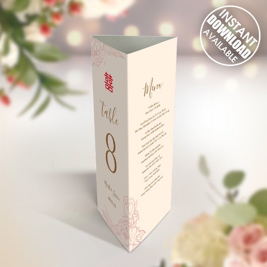 Poster 3 en 1 Numéro de tableau, Menu et Carte photo (Tél