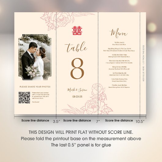 Poster 3 en 1 Numéro de tableau, Menu et Carte photo (Tél