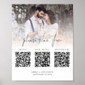 Poster 3 en un Qr Code Menu Barre Programme Mariage photo (Devant)