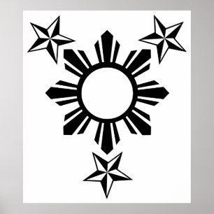 Poster 3 étoiles et soleil