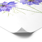 Poster 3 fleurs de fleur de nigelle violet bleu fleur sau (Coin)