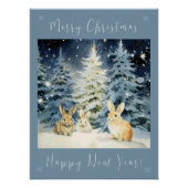Poster 3 lapins de Noël (Devant)