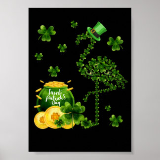Poster 3 Mignon Flamingo Trèfle Saint Patrick Amoureux de