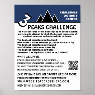 Poster 3 Peaks Challenge, Mountainering Company Advert