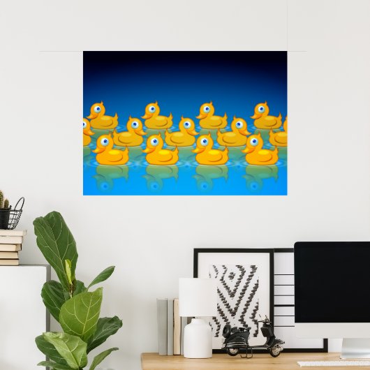 Poster 3 rangées de canards en caoutchouc (Bureau à domicile)