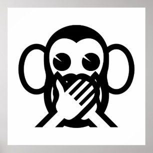 Poster 3 Singes Sages Iwazaru 言わざる Ne Parle Pas de Mal Em