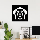 Poster 3 Singes Sages Kikazaru 聞 か ざ る N'Écouter AUCUN Em (Bureau à domicile)