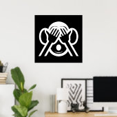 Poster 3 Singes Sages Mizaru 見 ざ る Ne Voir AUCUN Emoji Ma (Bureau à domicile)