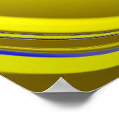 Poster 3D Abstrait en or jaune bleu vert (Coin)