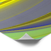 Poster 3D Abstrait en or jaune bleu vert (Coin)