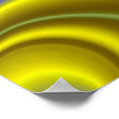 Poster 3D Abstrait en or jaune bleu vert (Coin)