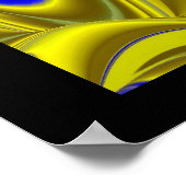 Poster 3D Abstrait en or jaune bleu vert (Coin)