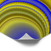 Poster 3D Abstrait en or jaune bleu vert (Coin)