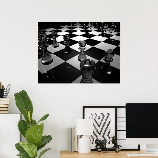 Poster 3d_chess_board_wallpaper_3d_models_3d_wallpaper_19 (Bureau à domicile)