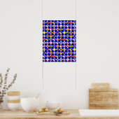 Poster 3D Effect Checkered Nautical Flag tiles Decor (Cuisine)