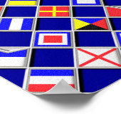 Poster 3D Effect Checkered Nautical Flag tiles Decor (Coin)