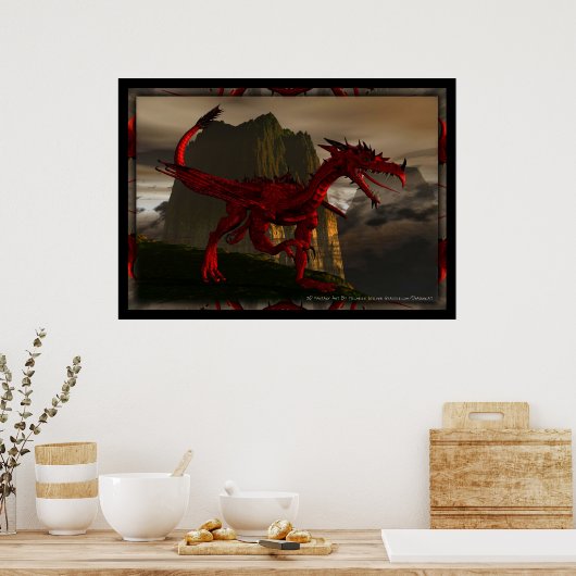 Poster 3D Red Dragon (Cuisine)