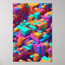 Poster 3D Spectrum Cubiste