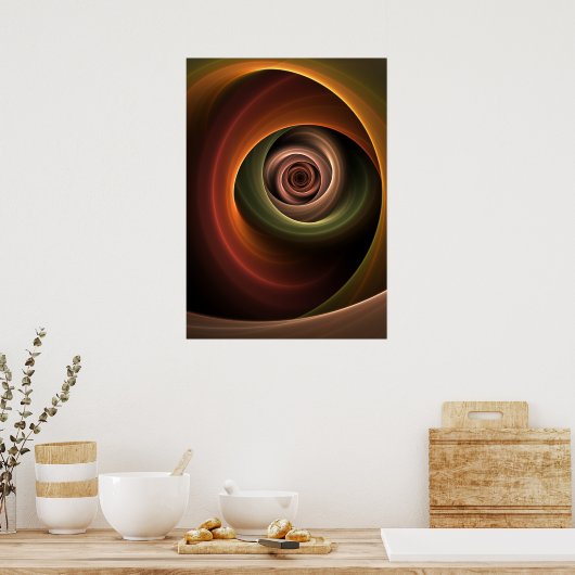 Poster 3D Spirale Abstraite couleurs chaudes Art fractal  (Cuisine)