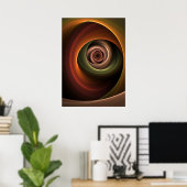 Poster 3D Spirale Abstraite couleurs chaudes Art fractal  (Bureau à domicile)