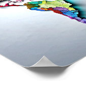 Poster 3D Wall Art Water Color World Map (Coin)