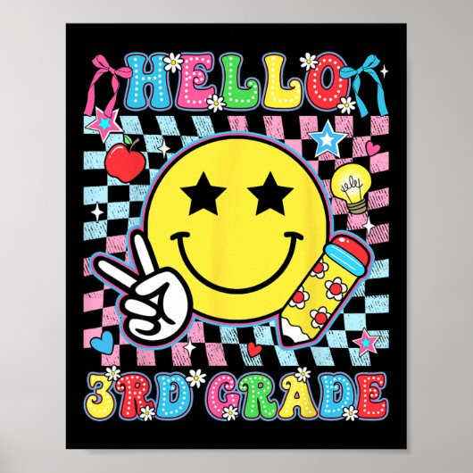 Poster 3e année pour garçons filles enseignant troisième (Devant)