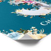 Poster 3e anniversaire Photo Turquoise Collage bleu jaune (Coin)