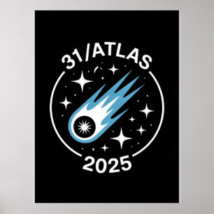 Poster 3I Style Glitch Sci-Fi Espace Rétro Drôle Atlas