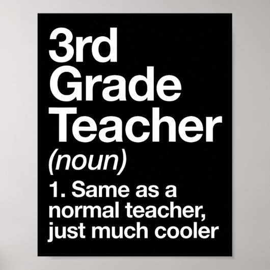 Poster 3rd Grade Teacher Definition Funny Ck To School Fi (Devant)