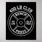 Poster 400 Lbs Pound Bench Press Club Gym Weightlifting P (Devant)
