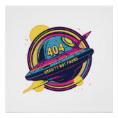 Poster 404 Gravité introuvable - Art Spop Rétro (Devant)