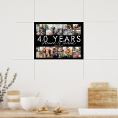 Poster 40 ans mariage anniversaire photo collage modifiab (Cuisine)