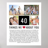 Poster 40 Choses Que Nous Aimons De Vous | 40e anniversai (Devant)
