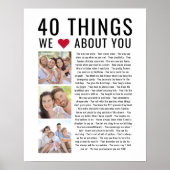 Poster 40 Choses Que Nous Aimons De Vous | 40e anniversai (Devant)
