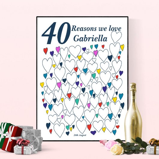 Poster 40 Raisons Nous Vous Aimons - 40e Anniversaire Liv