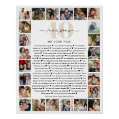 Poster 40 Raisons Nous Vous Aimons Photo Collage Keepsaké (Devant)