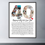 Poster 40 Raisons pour lesquelles je t'aime 40e anniversa<br><div class="desc">Célébrez l'amour et créez des souvenirs durables avec cette Raisons Pourquoi je t'aime Collage de photos. Ce modèle personnalisable vous permet d'offrir un cadeau chaleureux et personnalisé, parfait pour diverses occasions, des anniversaires mariages aux anniversaires, à la Saint-Valentin ou simplement pour des raisons personnelles. Raisons pour lesquelles je t'aime -...</div>