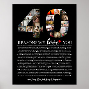 Poster 40 Raisons pour lesquelles je t'aime Montage photo