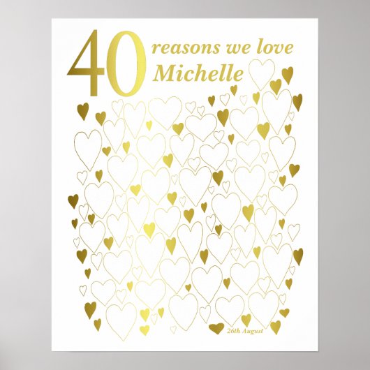 Poster 40 raisons pour lesquelles nous t'aimons - 40e ann (Devant)