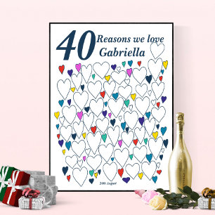 Poster 40 raisons pour lesquelles nous t'aimons - Livre d